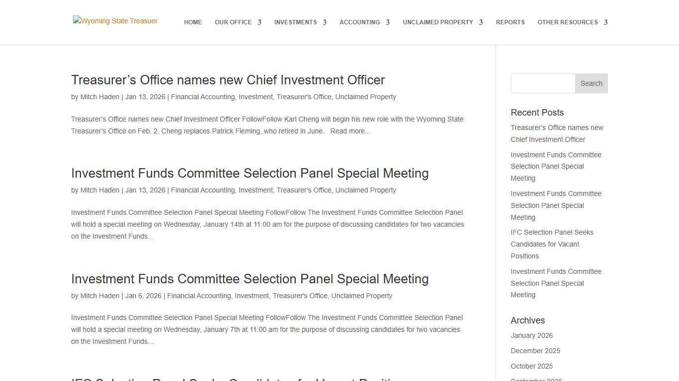 Unclaimed Property Wyoming State Treasuer